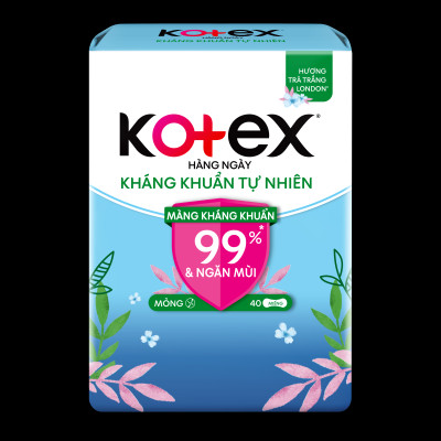 Combo 4 Băng Vệ Sinh Kotex Hằng Ngày Kháng Khuẩn Hương Tự Nhiên - Gói 40 miếng