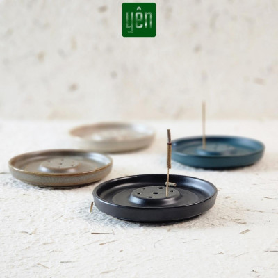 Đế Hứng Nhang Thảo Mộc Yên Bằng Gốm Tối Giản Phong Cách Thiền Nhật Đựng Tàn Nhang