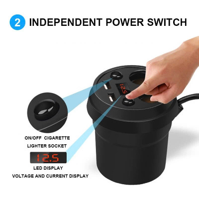 X25 Mẫu Mới: Bộ Chia Cốjc Tẩju Sạc ÔTô 12v-24v 3.1A với Hiển Thị Điện Áp và 2 Cổng USB Sạjc Nhanh, ĐÈN TRANG TRÍ , ĐỒNG HỒ TREO TƯỜNG