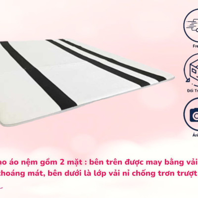 Nệm Cao Su Non Chần Viền Diamond Dày 3cm Kích Thước 80cm/1m/1m2/1m4/1m6/1m8 Đủ Size Tặng Kèm Ga Nệm