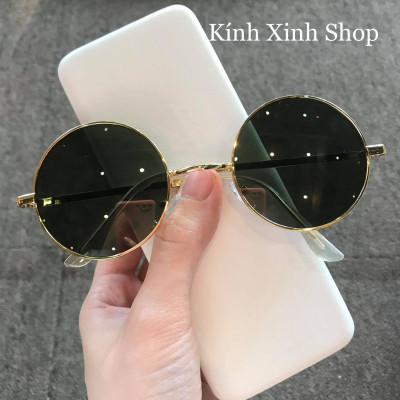 Kính râm Nam Nữ Mắt Tròn Thầy Bói Kim Loại Dày Chắc Chắn Thời Trang