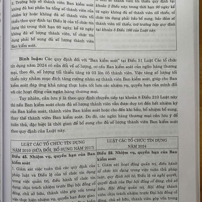 Luật Các Tổ Chức Tín Dụng Năm 2024 - So Sánh và Bình Luận