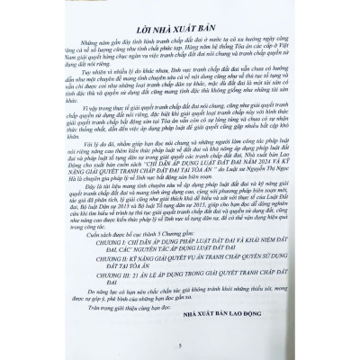 Chỉ Dẫn Áp Dụng Luật Đất Đai Năm 2024 và Kỹ Năng Giải Quyết Tranh Chấp Đất Đai Tại Tòa Án