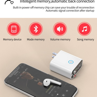 SOAIY Bộ Chuyển Đổi Âm Thanh Không Dây Bluetooth 5.0 2RCA Aux Hỗ trợ Ứng Dụng Đĩa TF/U Sạc Nhanh 220V/2A K16 - Hàng Nhập Khẩu