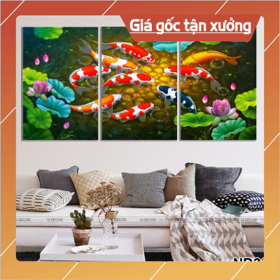 Bộ tranh treo tường phong thủy trang trí nội thất hình lá cây nhiệt đới đẹp và giá gốc tại xưởng