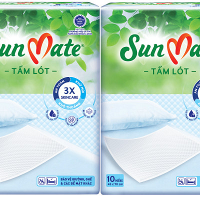 Combo 2 Tấm lót SunMate cải tiến mới 10 miếng (45 x 70cm)