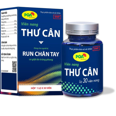Thư Cân PQA Hỗ Trợ Các Triệu Chứng Run Chân Tay, Đau Đầu, Chóng Mặt Do Trúng Phong Hộp 30 Viên