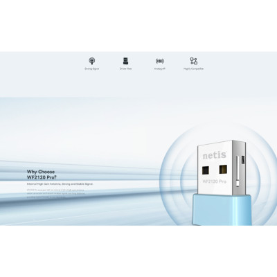 Card mạng Wi-Fi 6 USB 2.0 300Mbps, Băng thông không dây 286Mbps, Ăng-ten 2dBi bảo hành 24 tháng - Hàng chính hãng