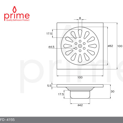 FD-4155 Phễu thoát nước Prime [WS] (Sản xuất tại ThaiLand 100% )