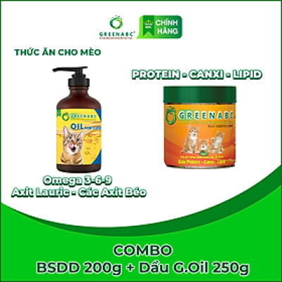 Dầu Mèo G.OIL cao cấp GREENABC - Lông mượt, giảm rụng lông, tiêu hóa tốt, tăng sức đề kháng - Chai 250g