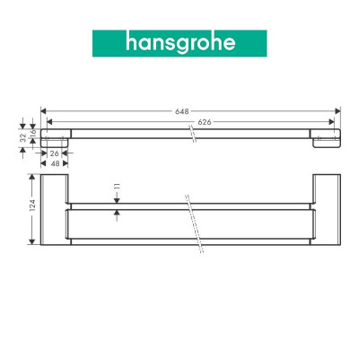 Thanh treo khăn đôi hansgrohe AddStoris 41743