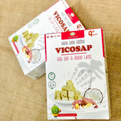 Combo 3 Bánh dinh dưỡng VICOSAP làm từ dừa sáp không chiên qua dầu ăn vặt healthy cho bé