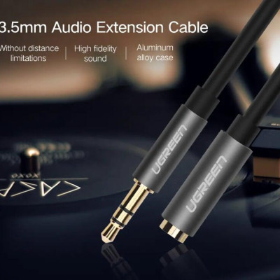 Ugreen UG10595AV118TK 3M màu Đen Cáp âm thanh 3.5mm nối dài - HÀNG CHÍNH HÃNG