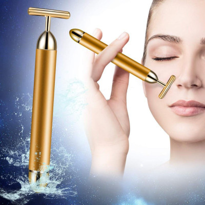 Máy Massage Mặt Nâng Cơ Bằng Hợp Kim Gold 24k rung cầm tay đa vị trí toàn thân WholeBody loại tốt (Hàng Chính Hãng)