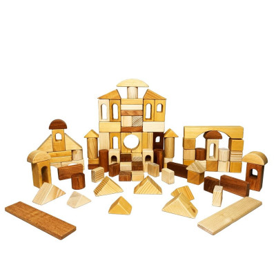 Bộ xếp khối hình học 99 chi tiết bằng gỗ - Xuất xứ: Việt Nam