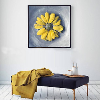 Tranh treo tường Canvas trang trí Hoa Cúc 50x50cm ( kèm theo khung )