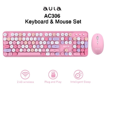Bộ Bàn Phím và chuột không dây AULA AC306  - Hàng Chính Hãng