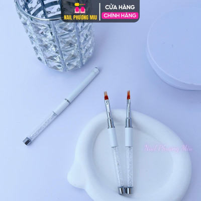 Cọ Ombre Cán Đá Sang Chảnh - Chuyên Dụng Làm Nail, Đầu Dẹt Lông Thưa, Cán Đá, Thiết Kế Đẹp, Tiện Dụng