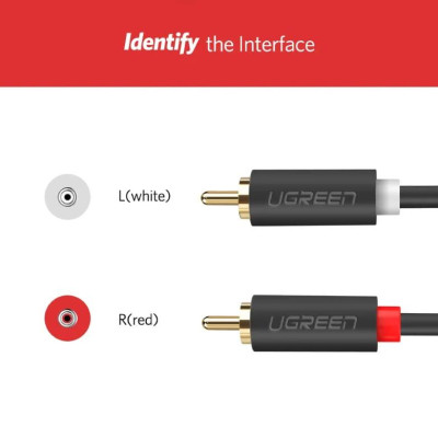 Ugreen UG30747AV104TK 1M màu Đen Cáp âm thanh Bông sen 2 ra 2 dương - HÀNG CHÍNH HÃNG