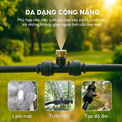 Bộ vòi phun sương làm mát Lebenlang LBLB3362, dài 15m, đa dạng công năng, cất gọn dễ dàng, hàng chính hãng