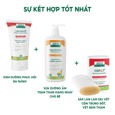 Sữa tắm gội dưỡng ẩm toàn thân cho bé Aleva Naturals (chai 200ml/50ml)