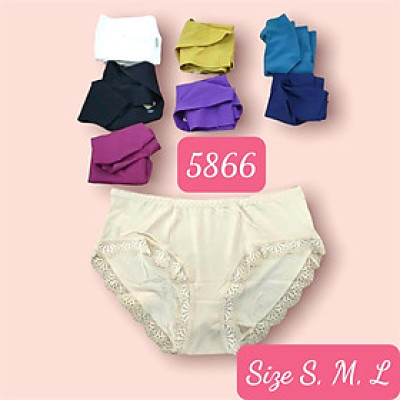 Combo 5 Quần Lót Nữ Thông Hơi Trơn Viền Ren Thái Lan 5866 – Siêu Mềm Mại, Thoáng Khí