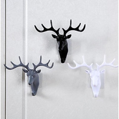 Móc dán tường treo đồ đa năng treo quần áo mũ chìa khóa decor trang trí nhà hình đầu nai sừng hươu