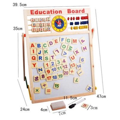 Bảng Chữ Cái Và Số 2 Mặt Bằng Gỗ, Bảng Chữ Cái Ghép Hình 2 Mặt Nam Châm Tặng Kèm Bộ Chữ Và Số