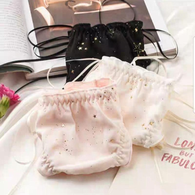 Combo 5 Quần Lót Nữ Lụa Tơ Công Chúa S67 – Mềm Mịn, Họa Tiết Ngôi Sao, Dây Rút