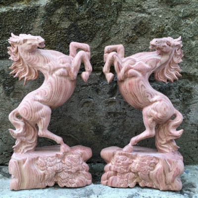 Tượng con ngựa tượng phong thủy gỗ hương kt cao 40×22×10cm