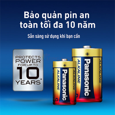 Vỉ Pin kiềm Đại D Panasonic Alkaline 1.5V LR20T/2B - 2 viên - Hàng chính hãng