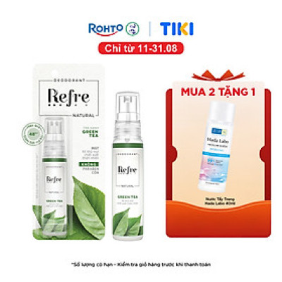 Xịt khử mùi chiết xuất thiên nhiên Refre Natural Green Tea Hương Trà Xanh (30ml)