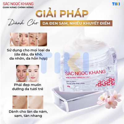 Bộ kem dưỡng ngày và đêm: Kem ban ngày 5 trong 1 (30ml) + Kem ban đêm (30g) giúp dưỡng ẩm, nâng tông, sáng da, làm mờ vết thâm, sạm, nám