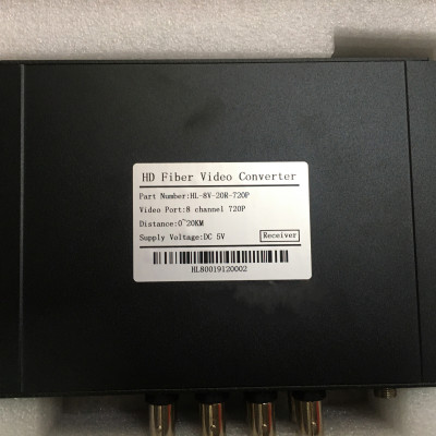 Bộ chuyển đổi video sang quang 8 kênh GNETCOM HL-8V-20T/R-720P (2 thiết bị,2 adapter) - Hàng Chính Hãng