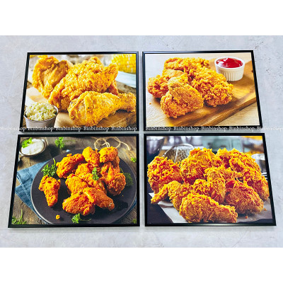 Tranh treo tường trang trí decor quán gà rán đồ ăn vặt 5 tặng kèm đinh 3 chân