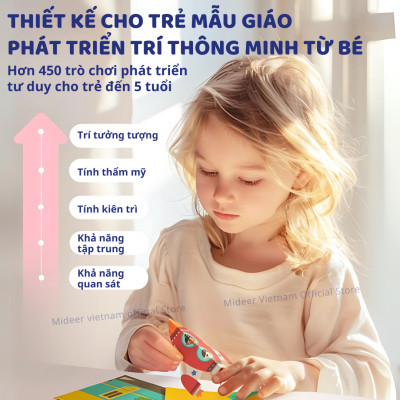 Tranh tô màu, vẽ sáng tạo 3 cấp độ Mideer Brain Gamebook