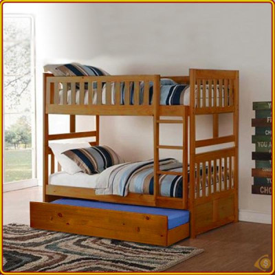 Giường 3 tầng Tundo màu vàng trên 1m4 dưới 1m4