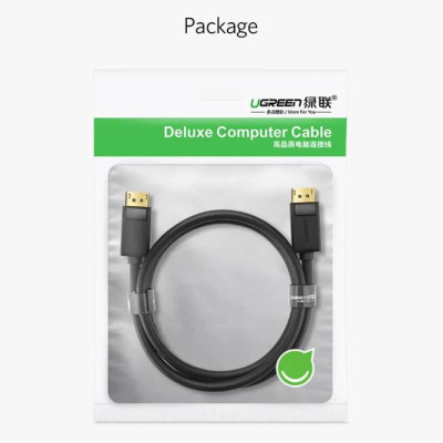 Ugreen UG10211DP102TK 2M Màu Đen Cáp 2 Đầu Displayport chuẩn V1.2 thuần đồng - HÀNG CHÍNH HÃNG