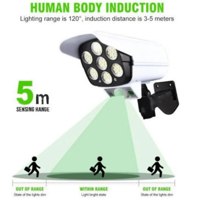 Đèn led KG8S cob cảm biến di chuyển thông minh, giả camera chống trộm, sử dụng năng lượng mặt trời chống thấm nước - Hàng chính hãng