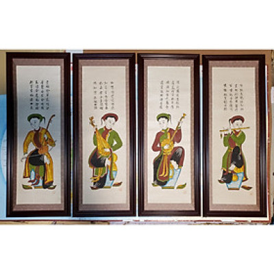 BỘ TỐ NỮ  NGỒI -TRANH DÂN GIAN ĐÔNG HỒ