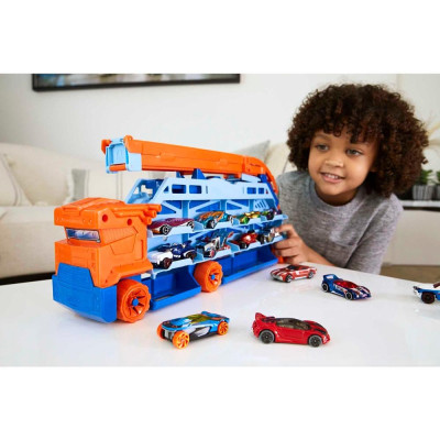 Đồ Chơi Mô Hinh Trạm Vận Chuyển Trên Cao Hot Wheels City Speed Drop Transport - Hot Wheels HDY92
