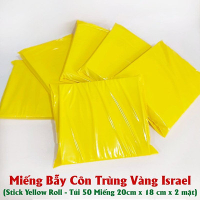 25 Miếng Bẫy Ruồi Vàng, Bẫy Côn Trùng gây hại rau sạch và cây ăn trái tại nhà nhập khẩu Israel Sticky Yellow Roll 
