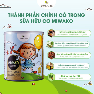 Sữa Hạt Miwako Vị Gạo Hộp 700g x 2 Hộp Nhập Khẩu Chính Hãng Malaysia, Sữa Thuần Chay Chuẩn USDA, Sữa Hạt Cao Cấp Cho Bé