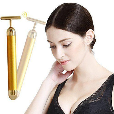 Cây lăn mát xa mặt nâng cơ xi mạ vàng 24K, máy massage mặt giúp giảm nếp nhăn (có hàng sẵn) (Hàng Chính Hãng) B08