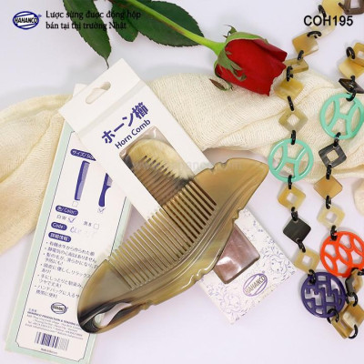 Lược sừng xuất Nhật (Size: M - 16cm) COH195 - Mẫu lược cổ - Chăm sóc tóc