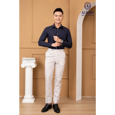 Áo sơ mi slimfit dài tay navy Aligro ALGS226