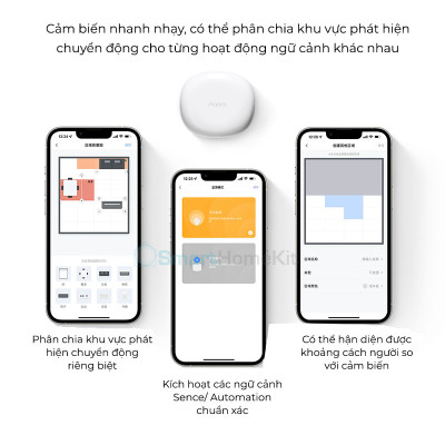 Cảm biến hiện diện Aqara FP1E Human Presence Sensor, phát hiện bằng sóng microWave, tương thích HomeKit - Hàng chính hãng