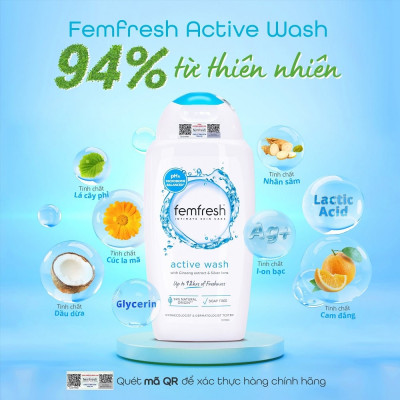 Dung dịch vệ sinh Anh Femfresh soothing wash giúp làm sạch sẽ, thơm mát, ngăn ngừa viêm, ngứa, nấm phụ khoa - QuaTangMe Extaste