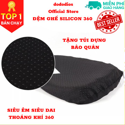 Đệm ngồi 3D Silicon 2 lớp cao cấp thoáng khí chống đau mỏi, Đệm Ngồi Thông Minh Lưu Thông Máu Thoáng Khí, đệm lót ghế ngồi silicon 3d - Hàng Chính hãng dododios