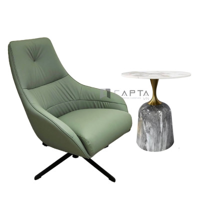 Ghế sofa phòng khách màu xanh CL1215-P Nội thất Capta Ghế sảnh chờ nệm da PU màu xanh cao cấp chân xoay thép sơn tĩnh điện HCM